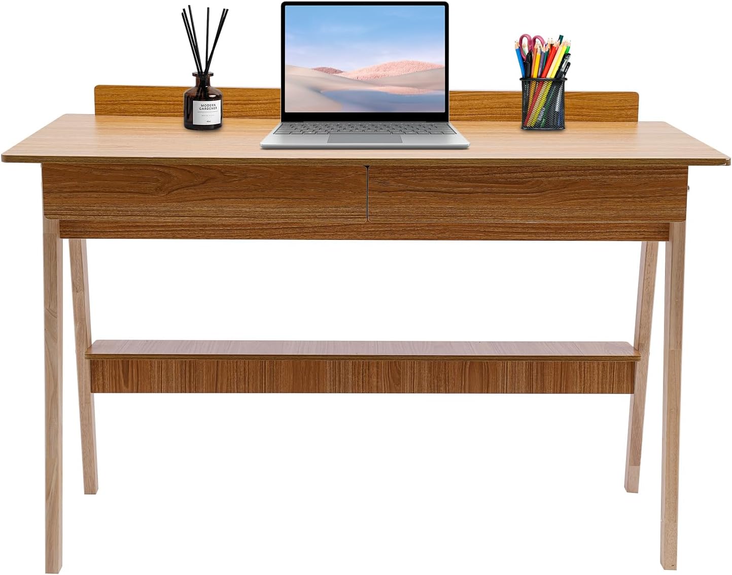 panfudongk Rustic Wood Home Office Work Computer Desk Table