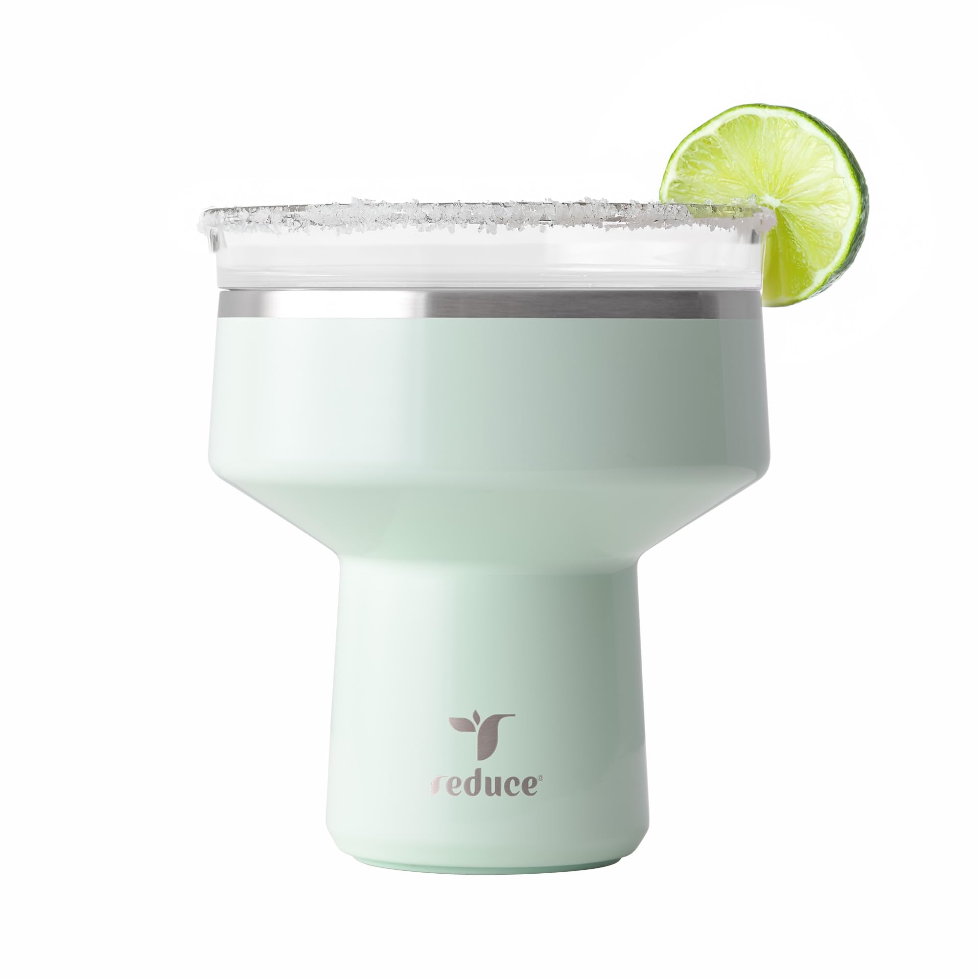 REDUCE 16 oz Saltini Tumbler, Vacuum Insulated Margarita Tumbler with 360 Degree Sip Lid, Keeps Drinks Cold for up to 10 hrs - Stainless Steel, Dishwasher Safe, BPA Free - Sea Glass