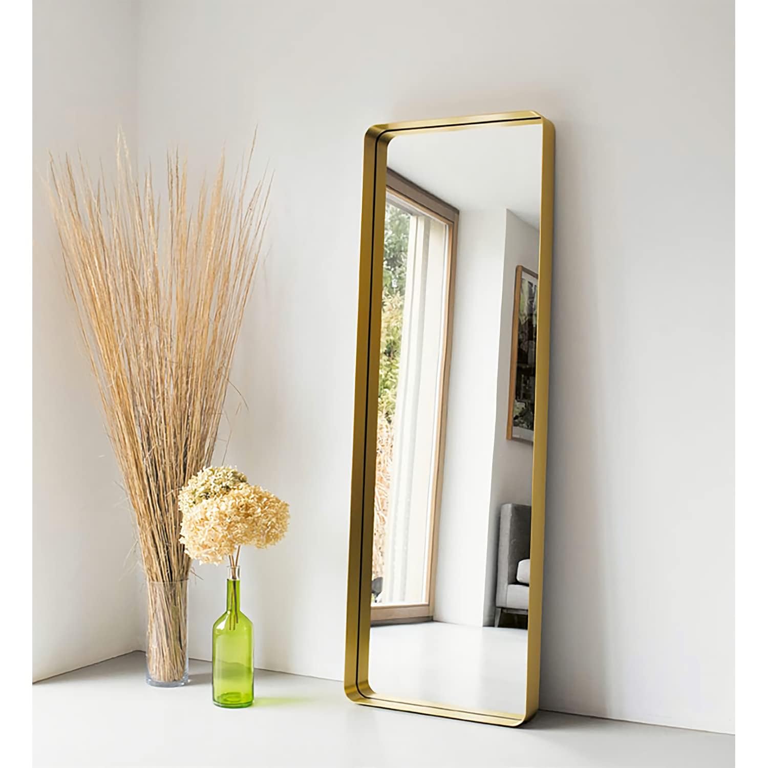 ダークゴールドフレームのミラー Amazon.com: GIFTTROVE Gold Wall Mirror, 18x48 Inch Metal Frame