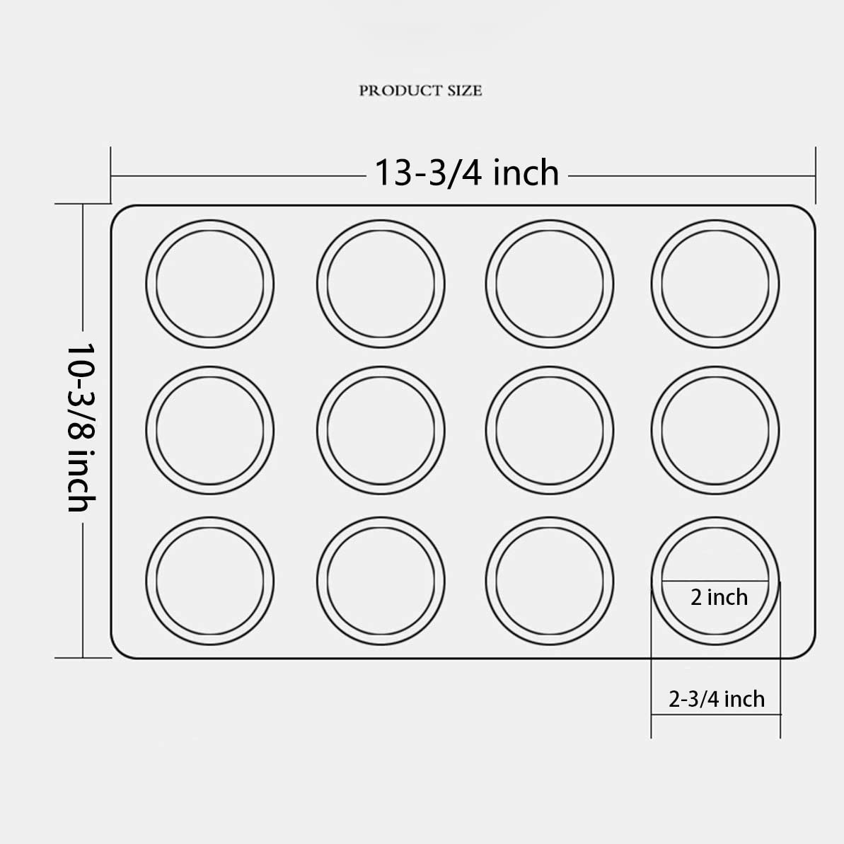 Kingrol 3 Stück Muffinform für 12 Muffins, Mini Cupcake Formen, antihaftbeschichtet, Backformen für Cupcakes Brownies Kuchen Pudding Muffinform