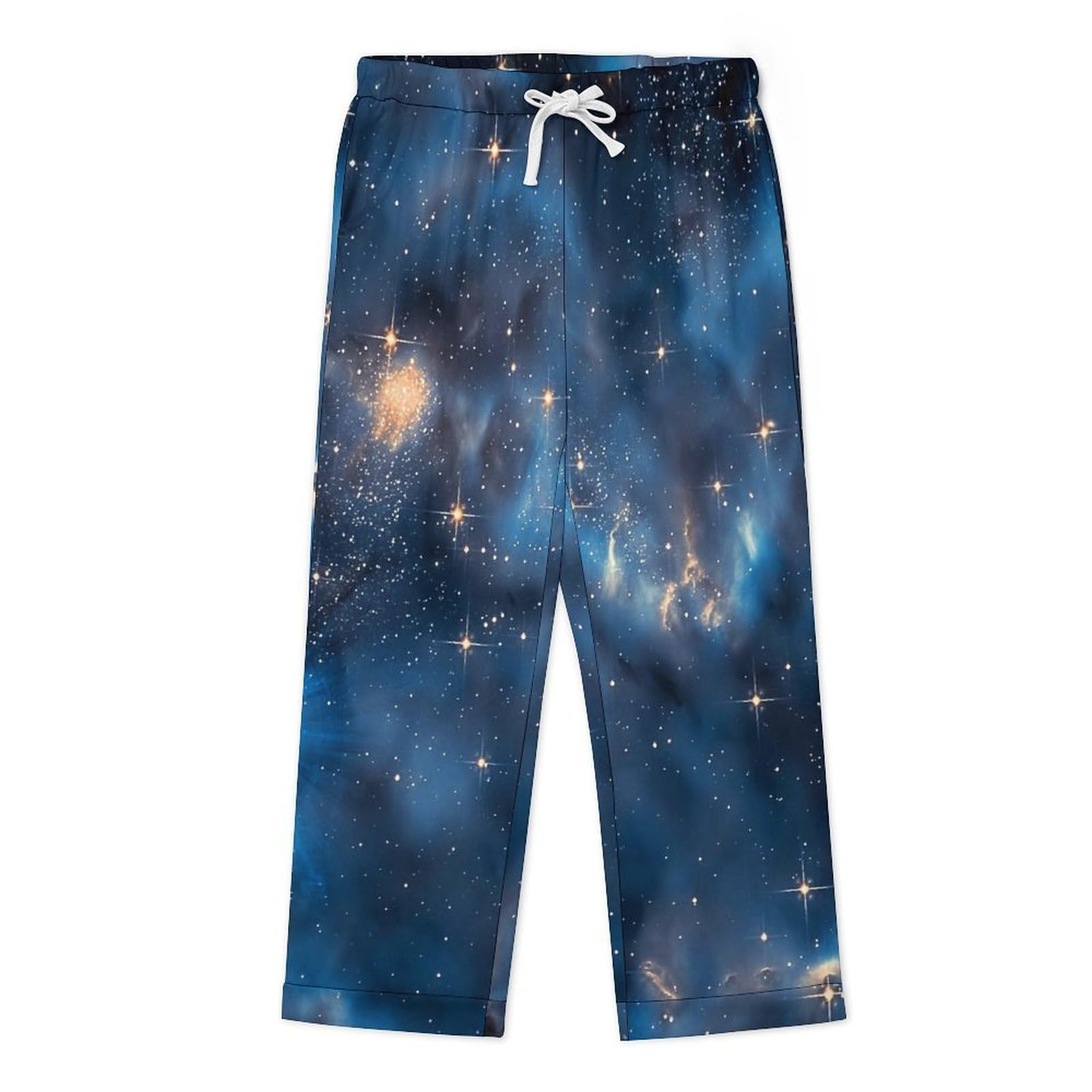 OLEETS Completo Pigiama da Uomo - Vista del Cielo Stellato Top E Pantaloni in 2 Pezzi Pigiama Casual E Ampio A Maniche Lunghe Morbido Autunnale E Invernale.