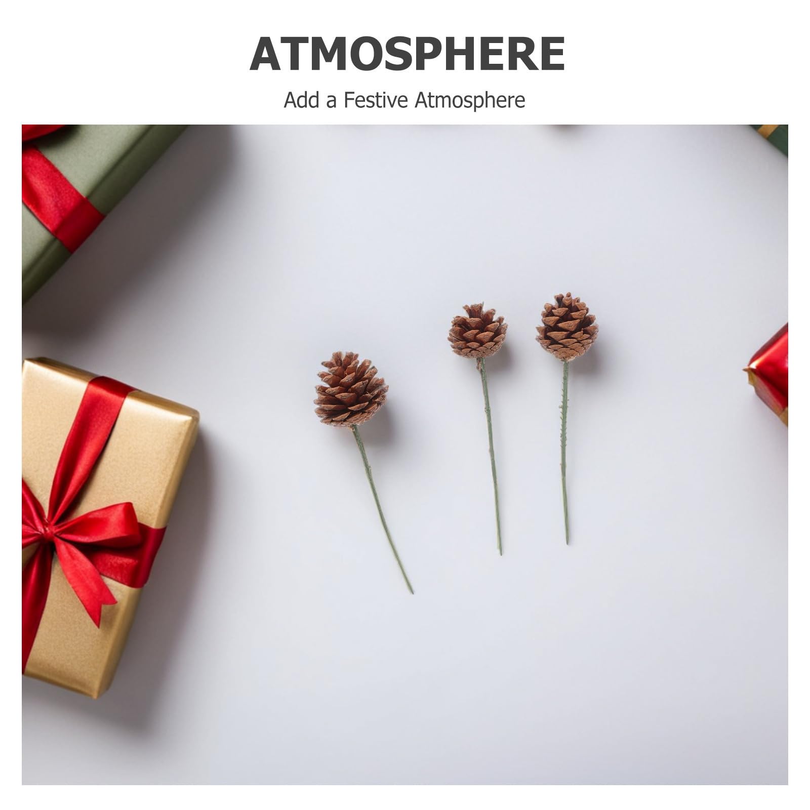 Housoutil 30 Unidades Ramas de Piña Naturales Varas de Madera para Arreglo Floral Navideño, Adorno Rústico Estable y Fácil de Almacenar para Manualidades