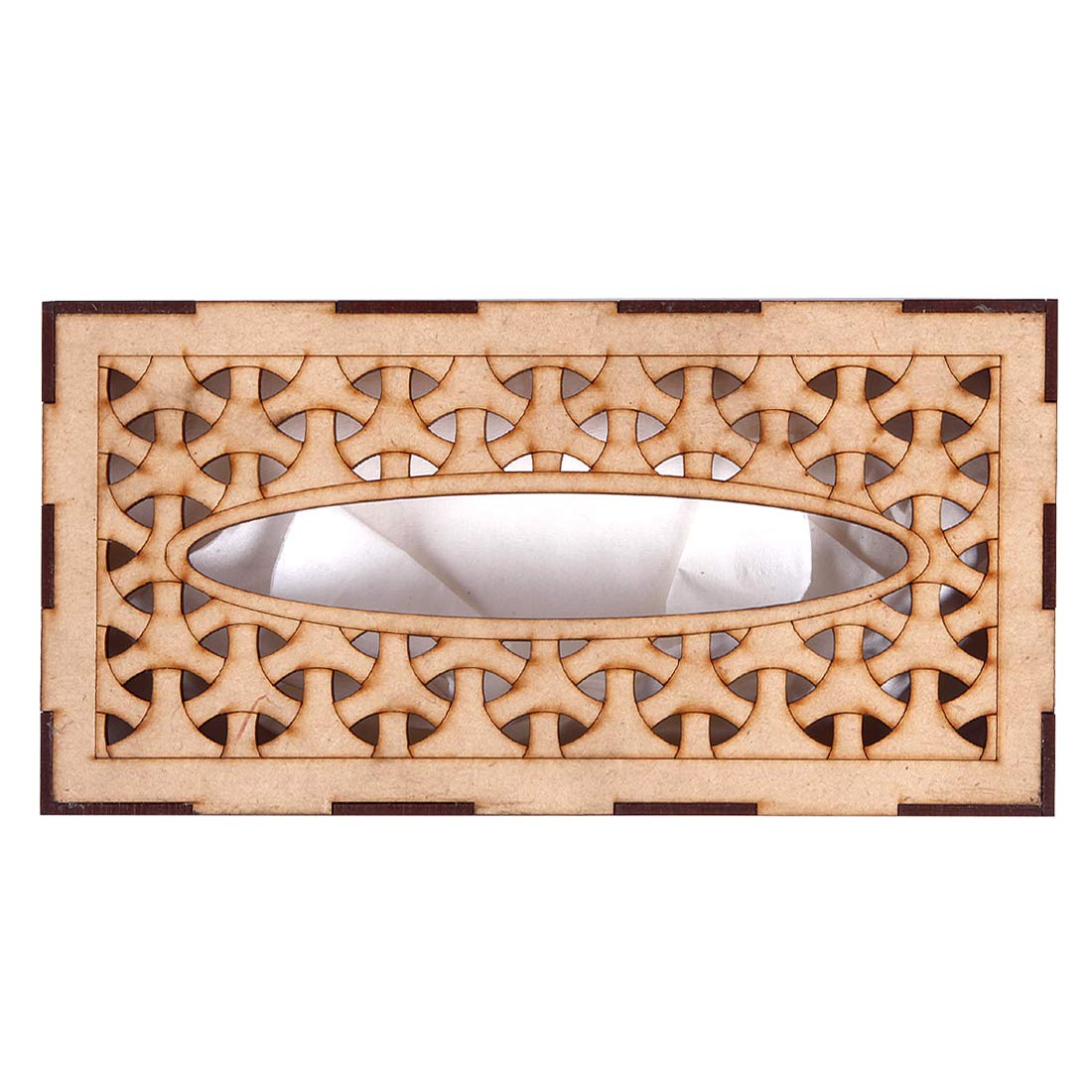 MS ENTERPRISE Wooden Tissue Paper Box Rectangular Shape Napkin Holder use for car,Home and Office (Brown A) 1