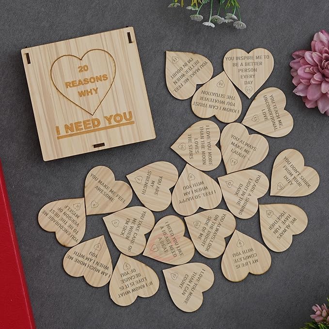 Boîte en bois gravée 20 Reasons : le cadeau de Saint-Valentin idéal pour lui