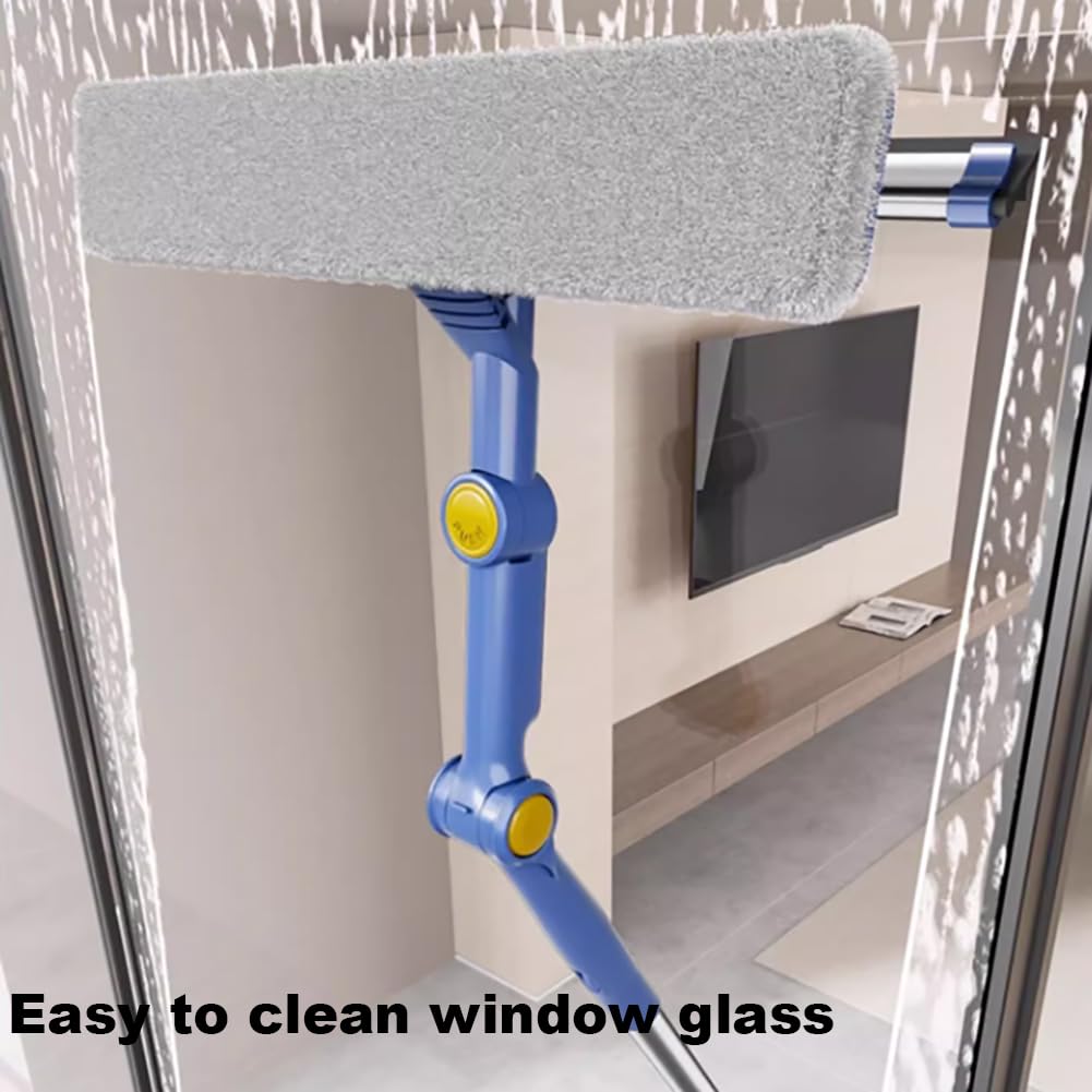 Juego De Limpieza De Ventanas Retráctil De 150 Cm, Equipo Profesional De Limpieza De Ventanas para El Hogar con Raspador De Goma Y Paño De Fibra, Limpiador De Luz Exterior