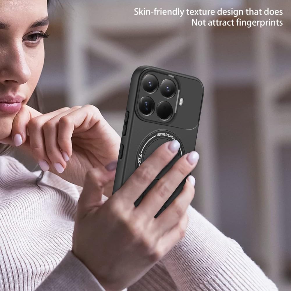 Generic Cover Compatibile con iPhone 13 Pro (Arancione) Cover posteriore rigida con supporto laterale in silicone rigido