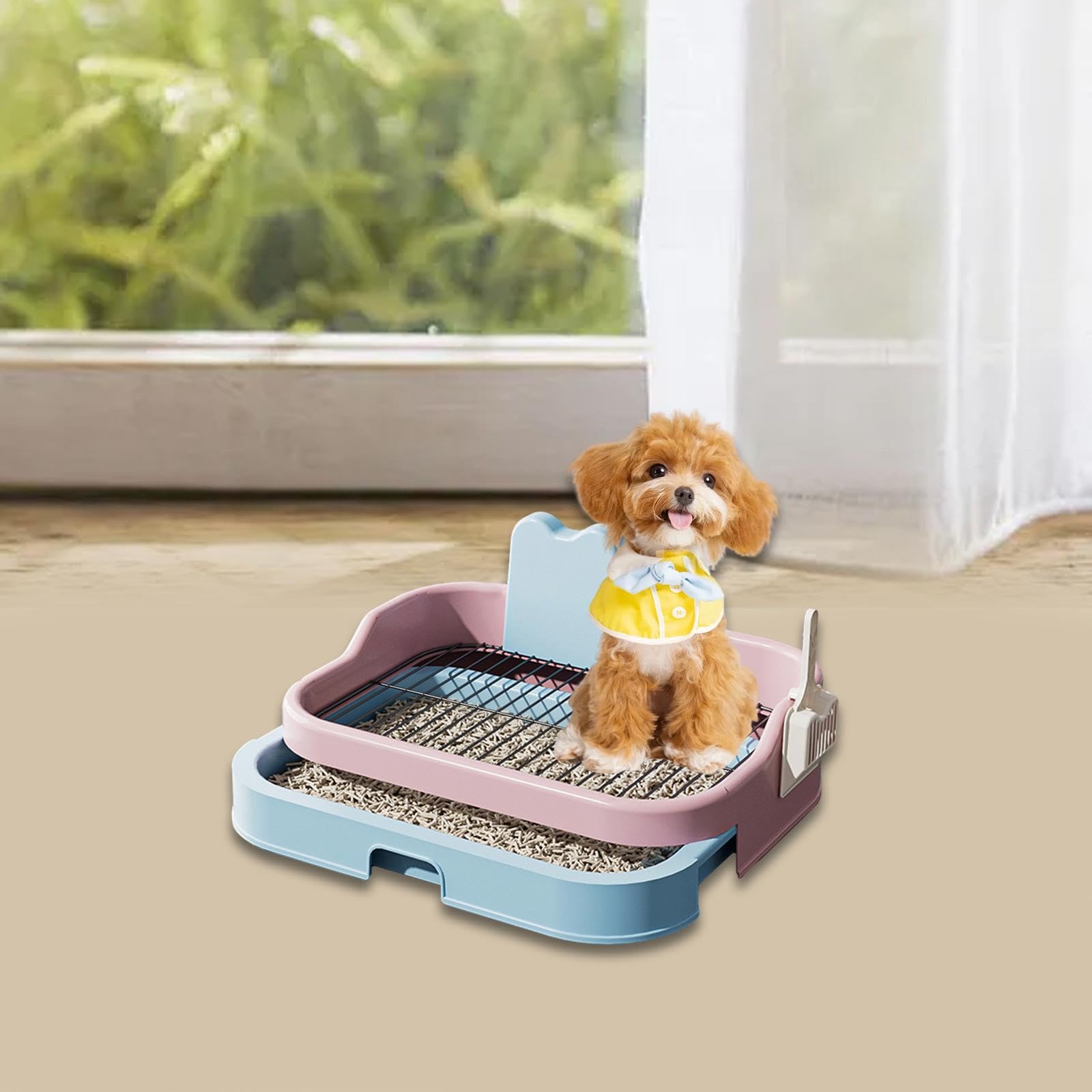 Inodoro para Perros Bandeja Sanitaria Reutilizable con Base Estable Fácil de Limpiar Mantiene Seco El Entorno Adecuado para Casas Pisos Dormitorios I
