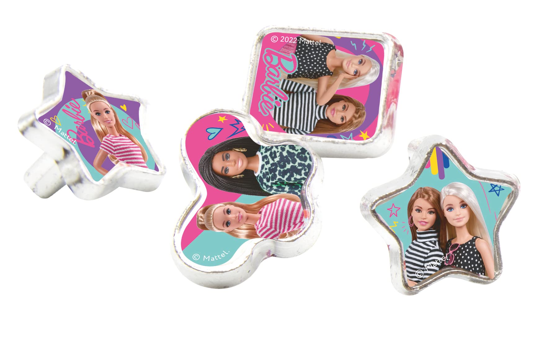 Joy Toy - Barbie 3 plastikowe bransoletki z 18 charmsami do włączenia w opakowaniu prezentowym – 15 x 2,5 x 20 cm