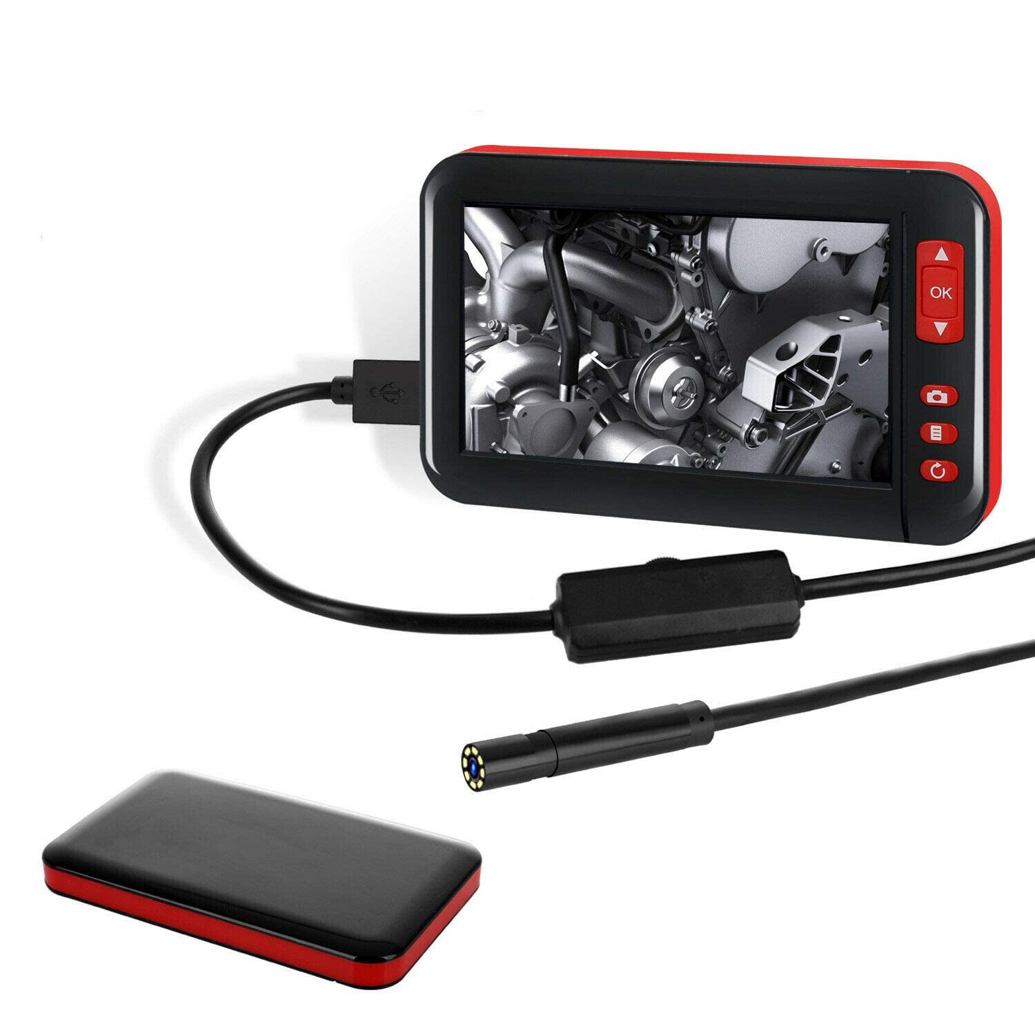 Endoscopio Wireless Riloer 1200P – Telecamera Ispezione WiFi 8 LED, Impermeabile IP68, Cavo 2m Per Auto E Tubature