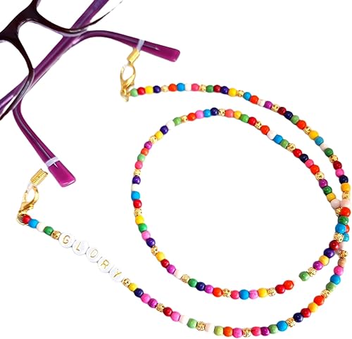 Personalized Multicolor Eyeglass Chain Necklace Face Mask Holder Christmas Gift Idea for Wife Mother Mom Grandma Girls