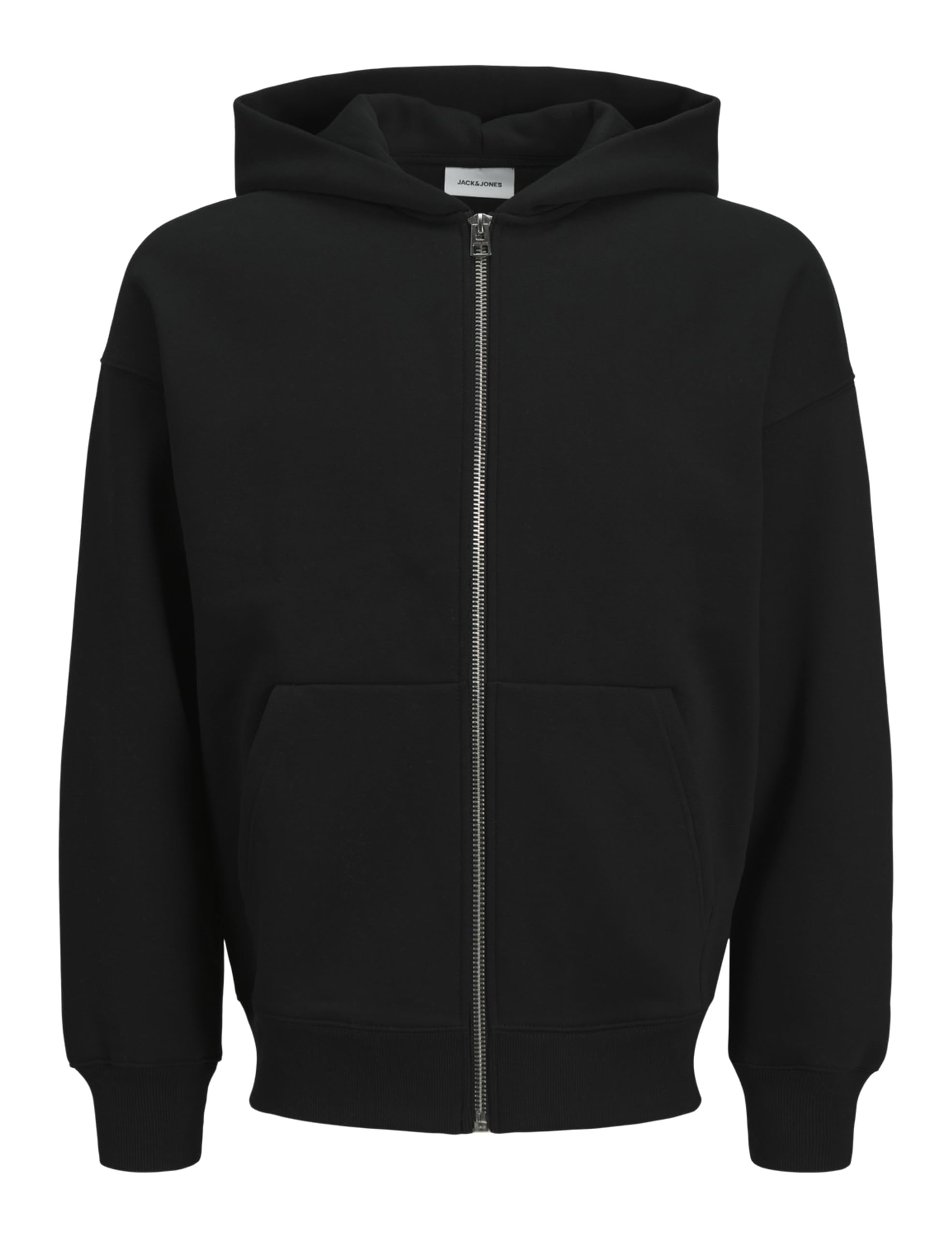 JACK & JONES Male Plain Hoodie, black, L