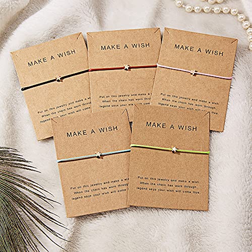 Image of Friendship Charm Adjustable Bracelets with Message Card (Set of 5); Perfect Jewelry Gift for Friends & Family