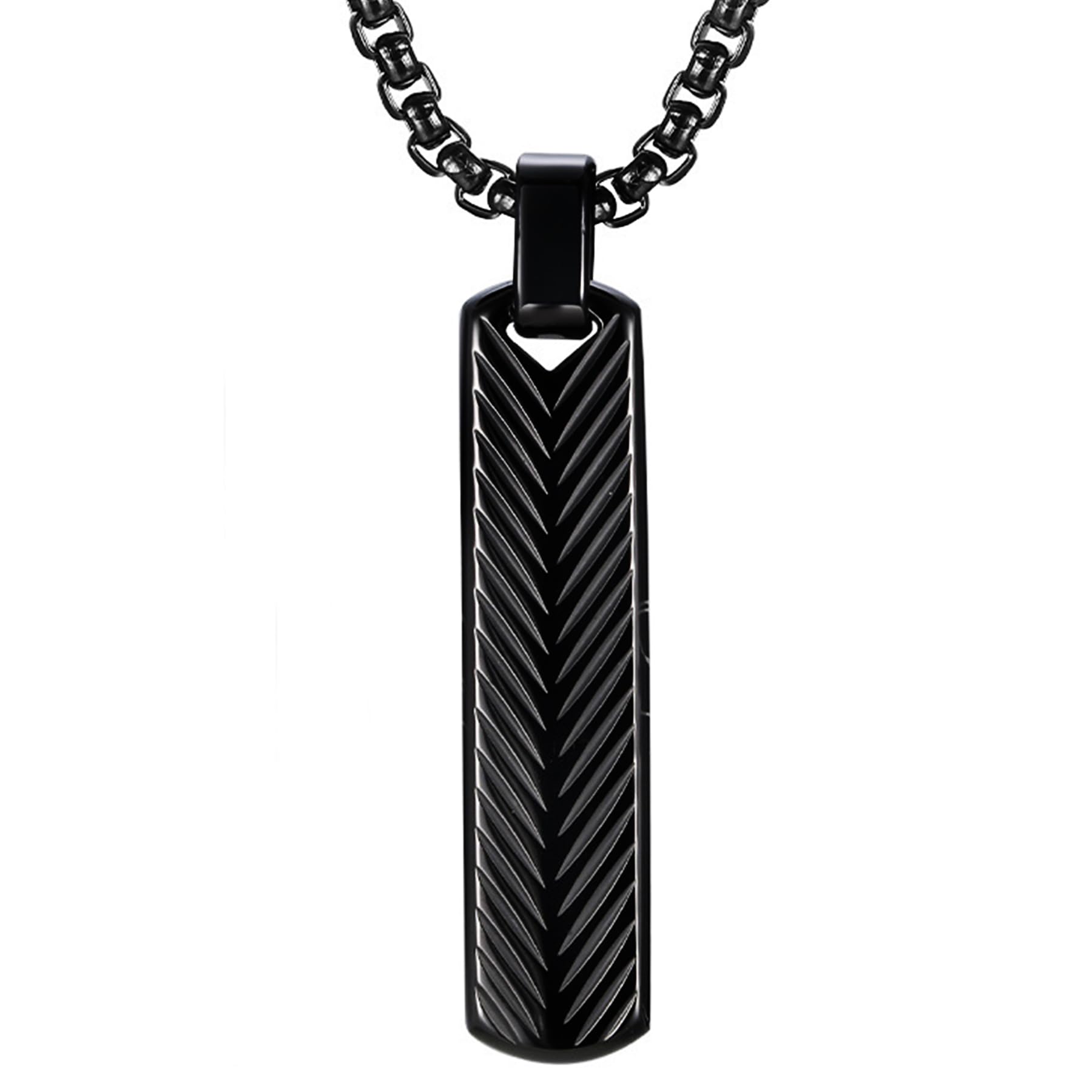 Starnny Bar Necklace for Men Black Necklace Men's Pendant Necklace Mens Necklace