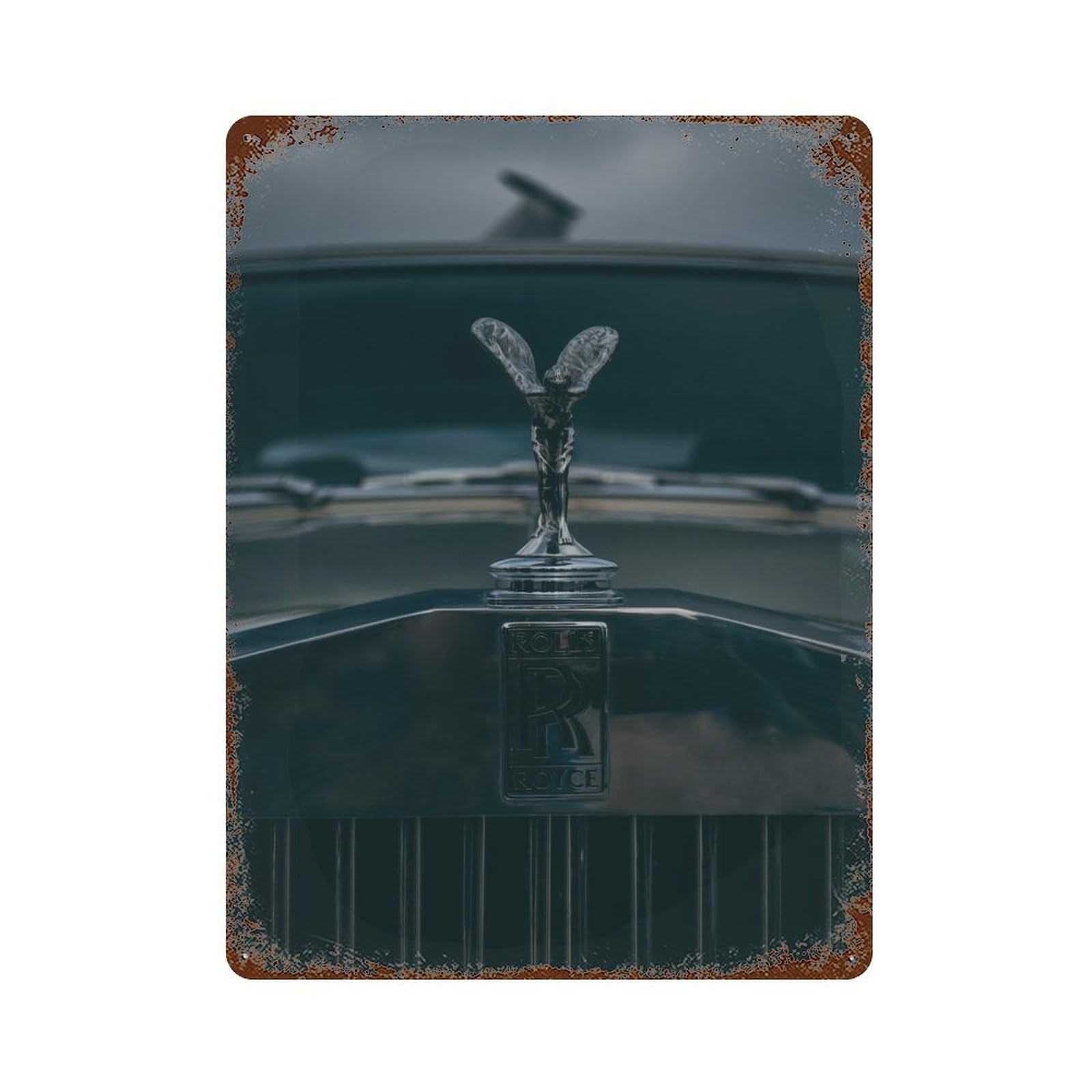 Rust Effect Spirit of Ecstasy Vintage Rust Metal Sign 15.7"x11.8", Farmhouse Wall Decor for Farmhouse, Kitchen And Entryway Decor