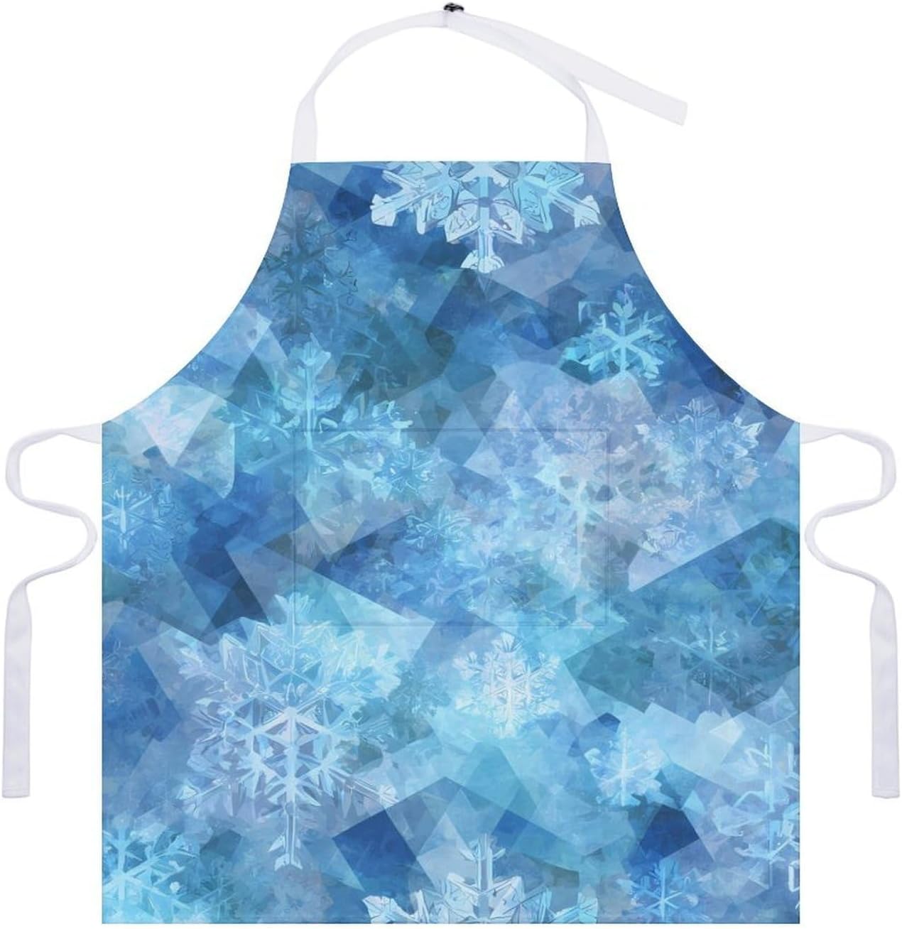Snowflakes And Ice Crystals Classic Chef Aprons for Cooking Waterproof Kitchen Apron with Pockets