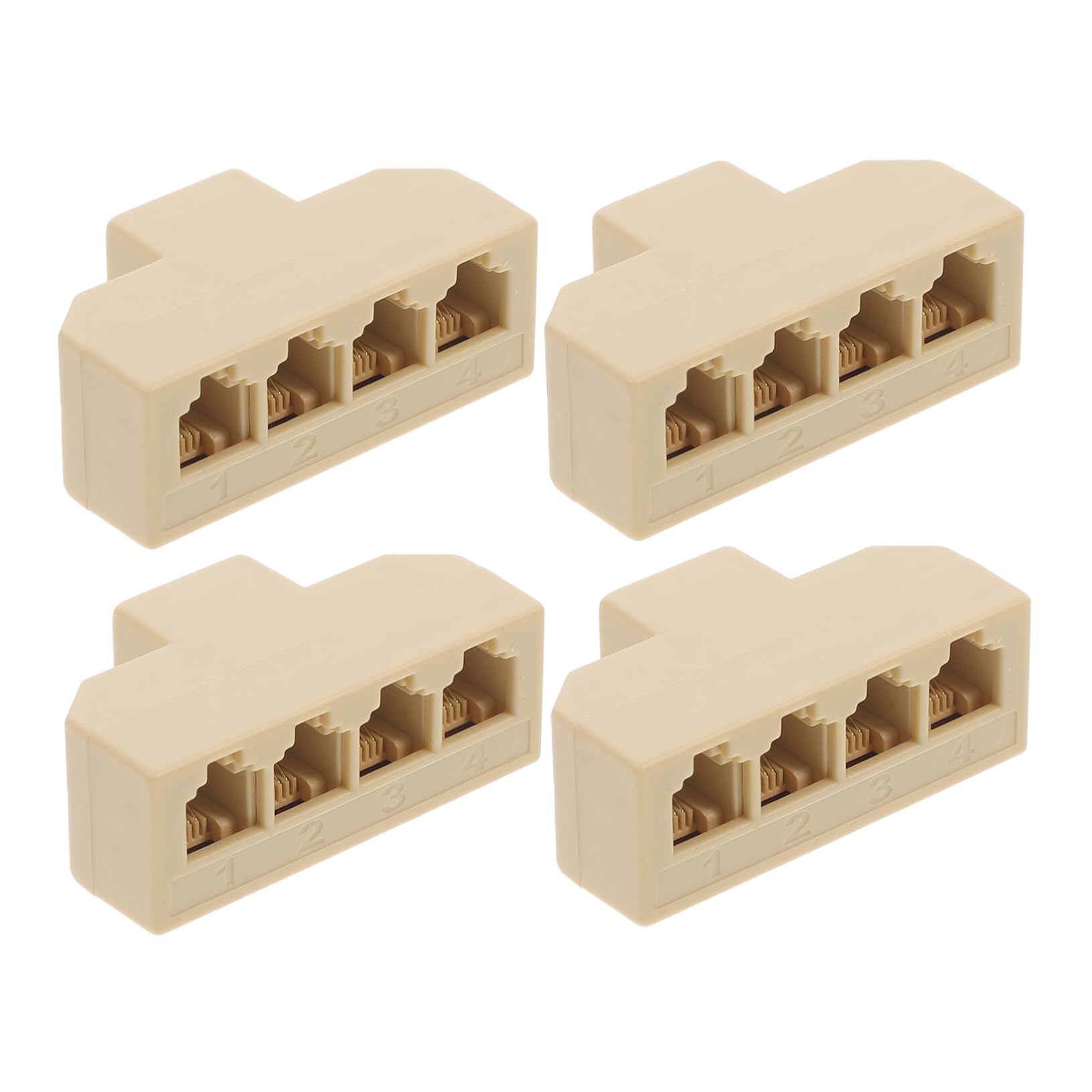 ARTIBETTER Enhance Your Office 4pcs 6p4c Landline Splitter Multi-Device Adapter Abs Easy to Use