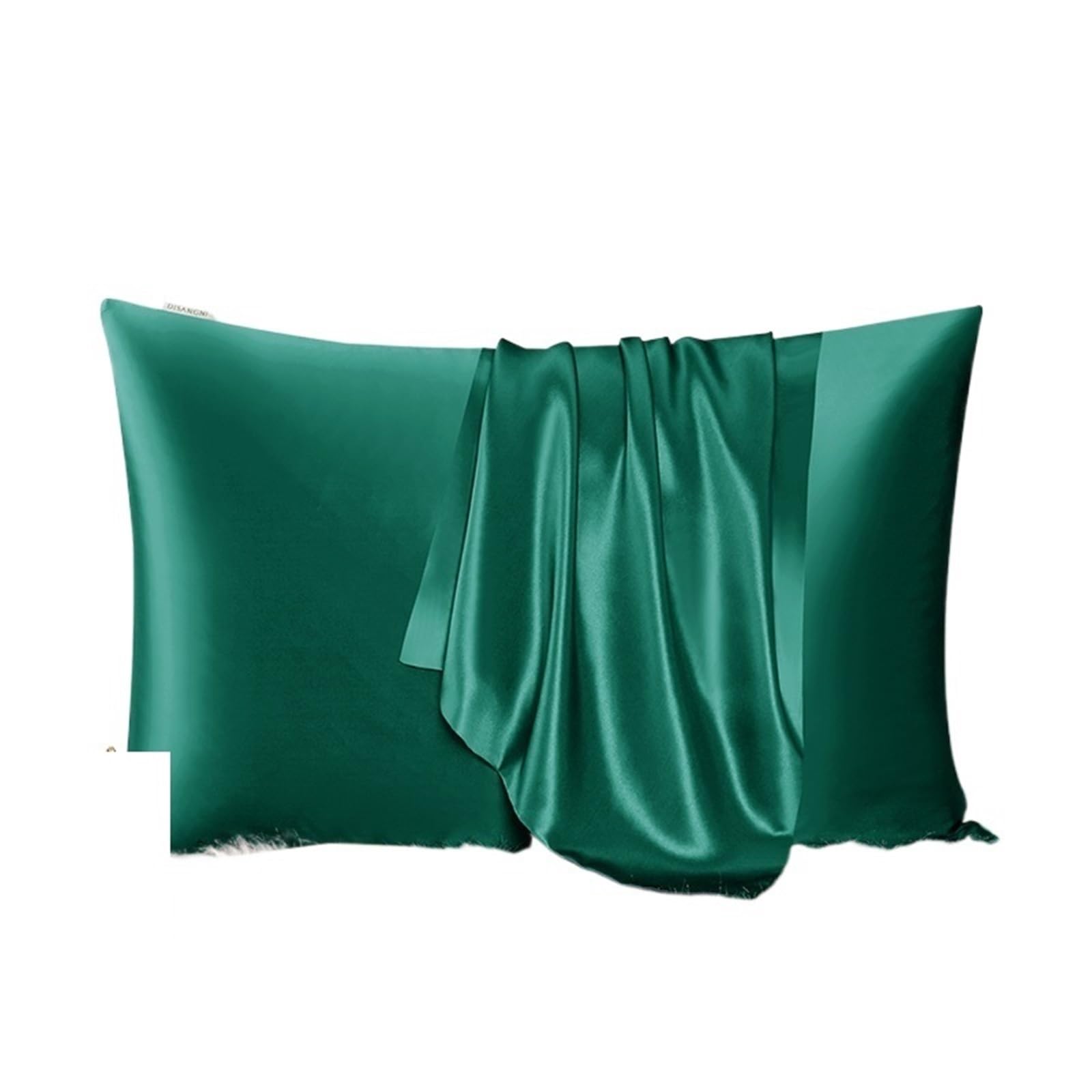 LYXYGMV Mulberry Silk Pillowcase For Hair And Skin Invisible Zipper Design for Bedrooms(Dark green,50x75cm)
