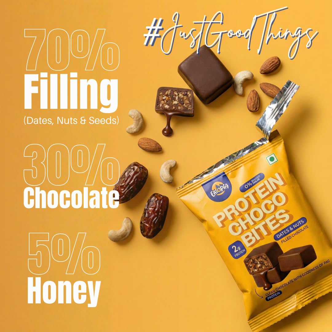 Eatopia Chocolate Dates & Nuts Protein Bites, 10g Protein, Pack 2 (200g) — Amazon image 5