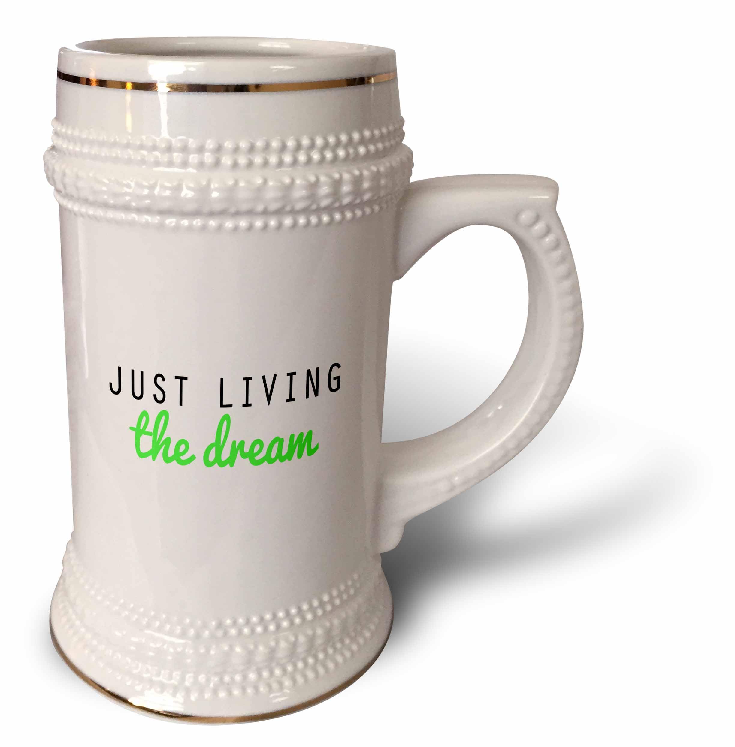 Taza Stein coleccionable 3dRose Just Living the DREAM para regalar a coleccionistas