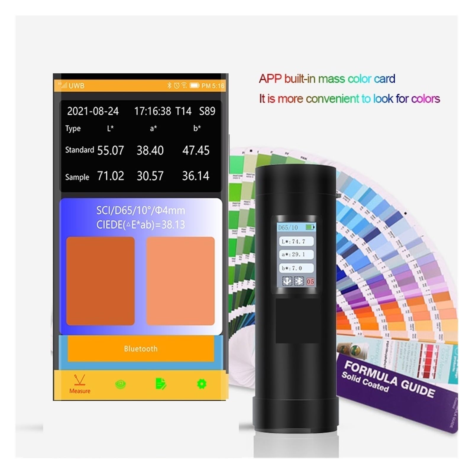Espectrofotómetro 45/0 CR4505, colorímetro Digital, medidor de Diferencia Color, analizador con diámetro 8mm con Gran precisión(CR4501)