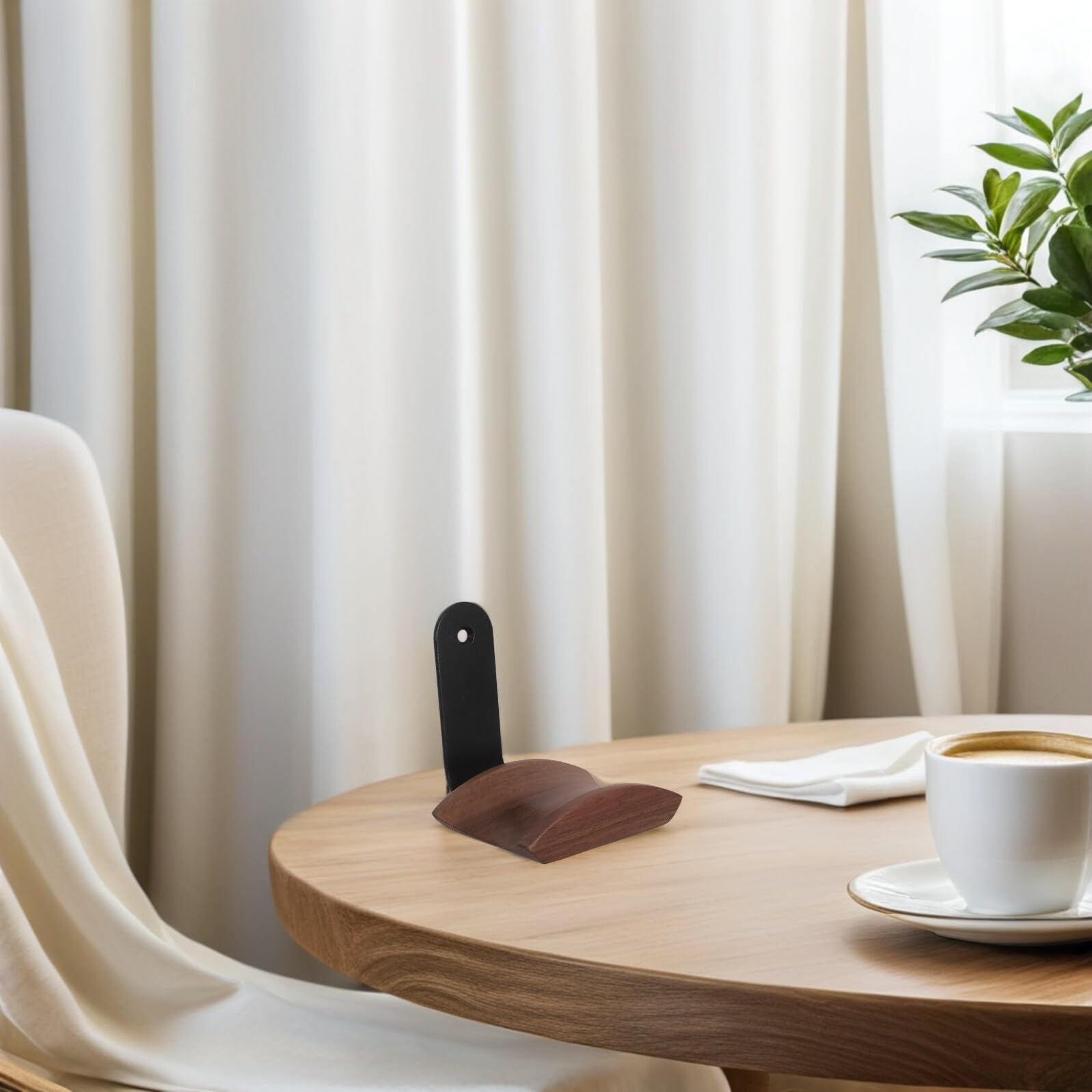 Soporte para Auriculares de Madera de Nogal Montaje Pared Gancho para Cascos Gaming y Oficina Organizador Compacto para Espacios Pequeños
