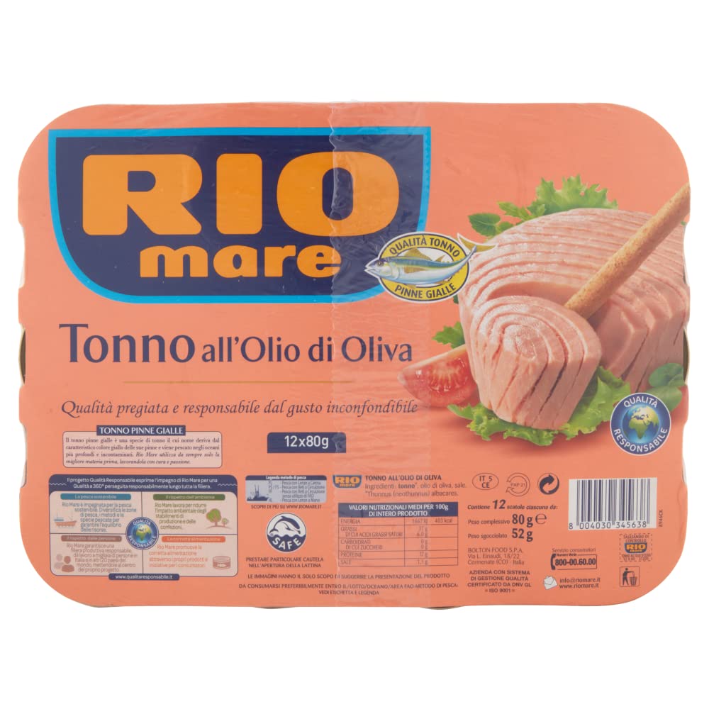 48x Rio Mare Tonno all'Olio di Oliva Thunfisch in Olivenöl 80g
