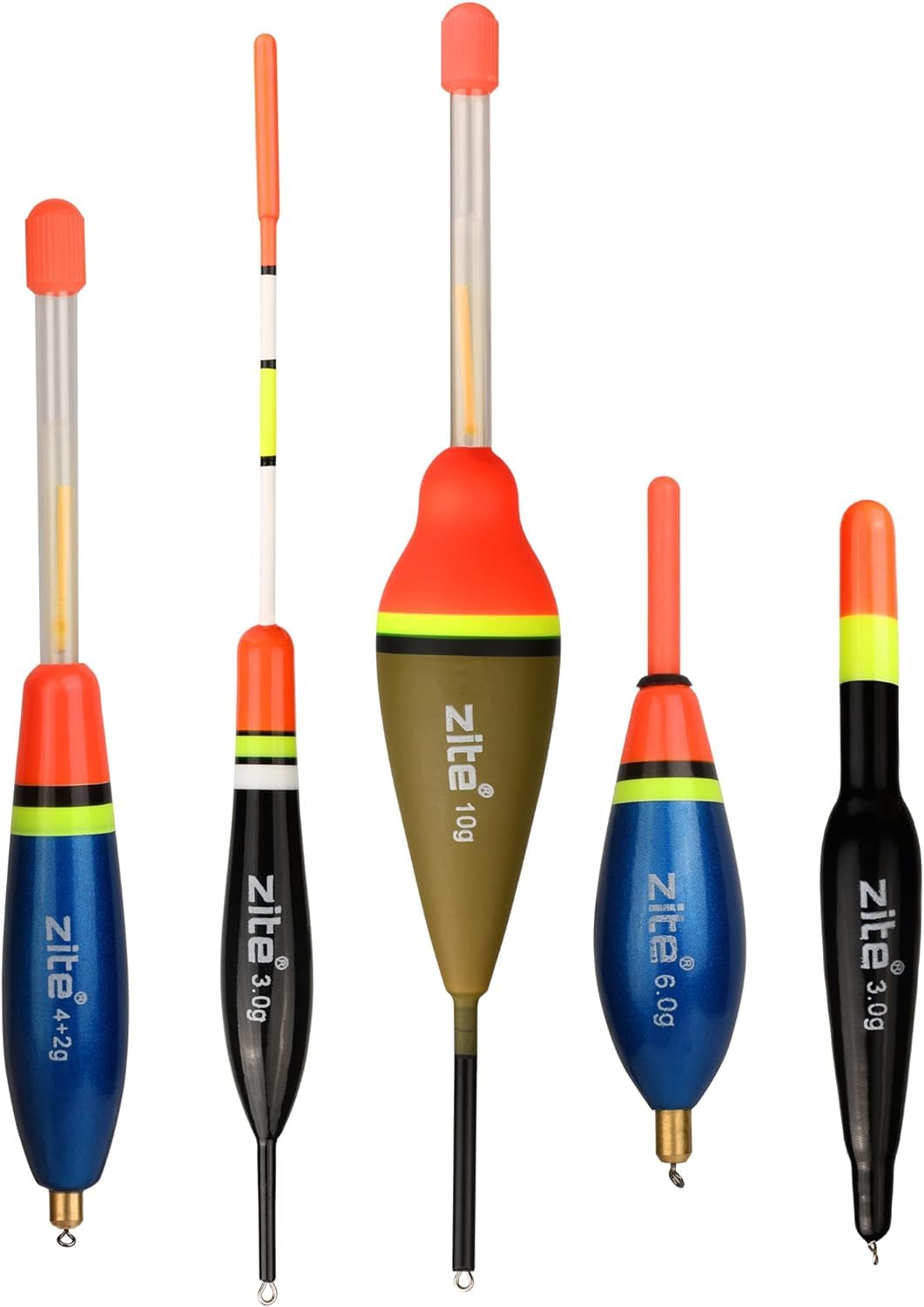 Lot De 20 Flotteurs De Pêche Zite Fishing – Waggler, Craquant, Pré-collés, De 0,8 à 10 G, Dans Tube De Transport