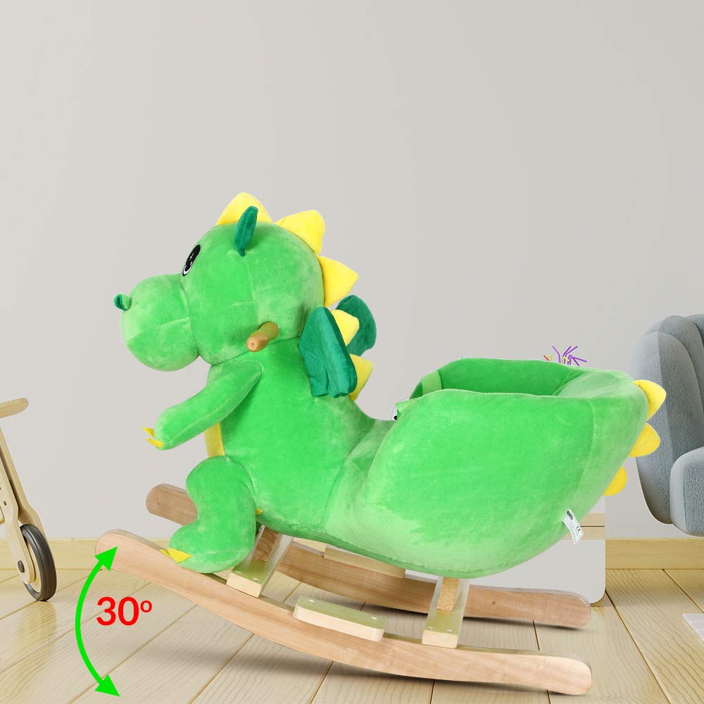 Spielwerk® Dinosaurio Balancín Mecedora Bebe Animales de Juguete Peluches Felpa Suave Sonido Regalos Originales Bebes 1 Año Columpio Infantil