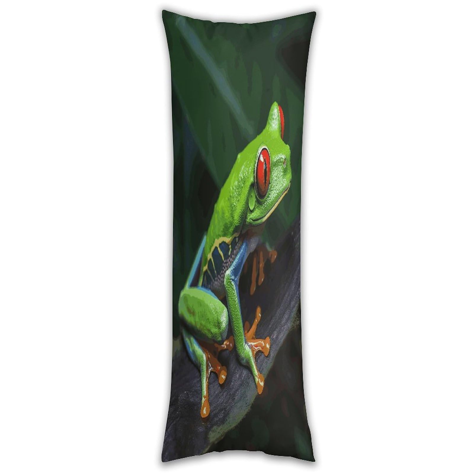 Red Eyed Tree Frog Pillow Cases Breathable Vertical Long Pillowcase Body Pillowcase with Hidden Zipper Closure Soft and Cozy Pillow Cover 20x54 Inches for Bedroom Couch