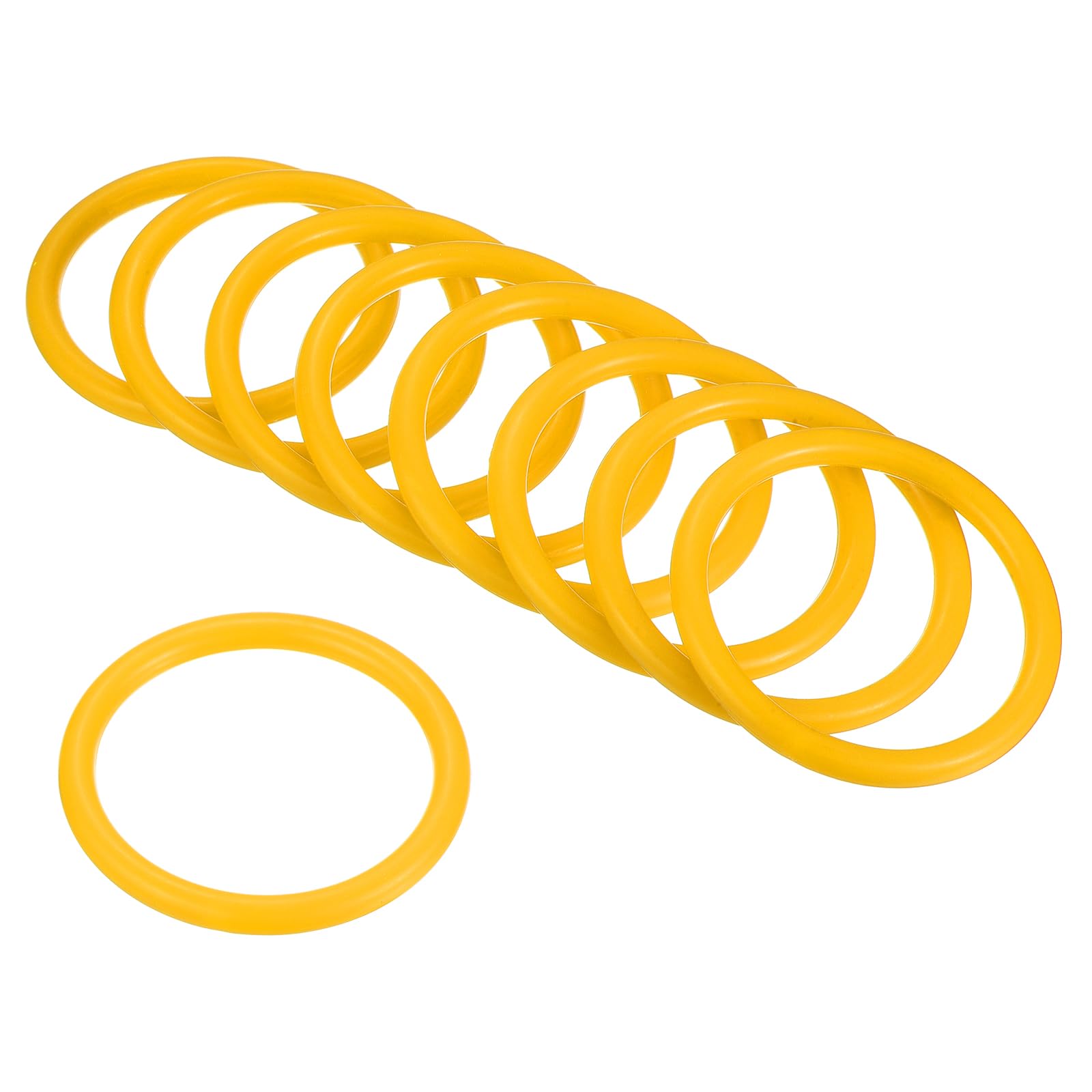 M METERXITY 12 Pack Carnival Toss Rings - Plastic Round Throw Hoops, Apply to Parties/Interactive Games (2.36", Yellow) - Image 4