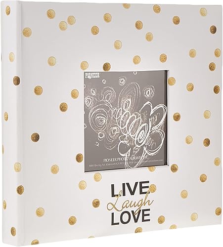 Pioneer Photo Albums Golden Dots Live Laugh Love - Álbum de fotos (200 unidades, 4 x 6 pulgadas), color dorado