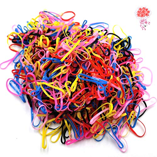 OLEWELL Valentine's Day Mini Rubber Bands Soft Elastic Bands for Kids Hair Non-slip Rubber Hair Bands Soft Hair Elastics