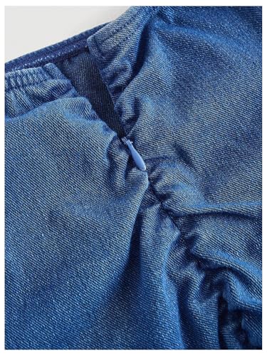 Floerns Women's Y2k Denim Skirt Low Waist Ruched Street Bodycon Mini Skirt3