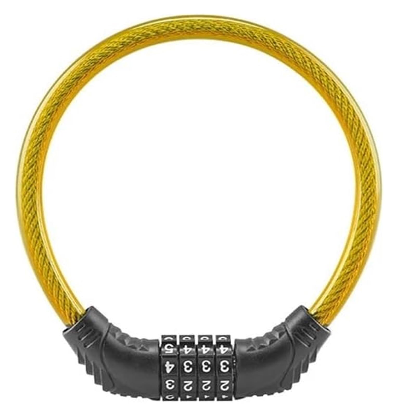 Giveduno Yellow Bicycle Lock, 4-Digit Combination Lock For Bikes Scooters Motorcycles Multicolor