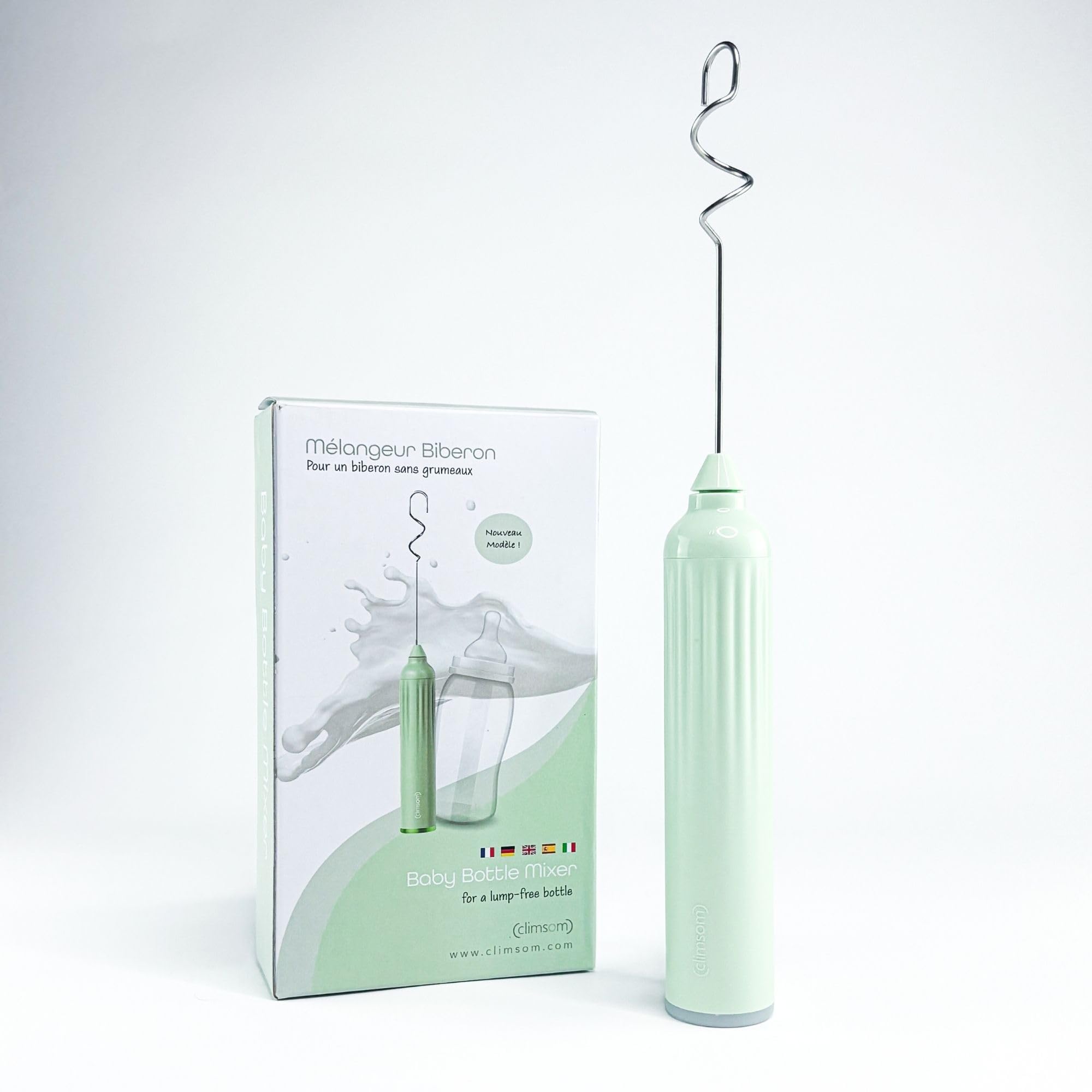 Climsom - Miscelatore per biberon ricaricabile tramite USB, 3 velocità, miscela omogenea senza grumi, facile da pulire, per qualsiasi tipo di latte, idea regalo