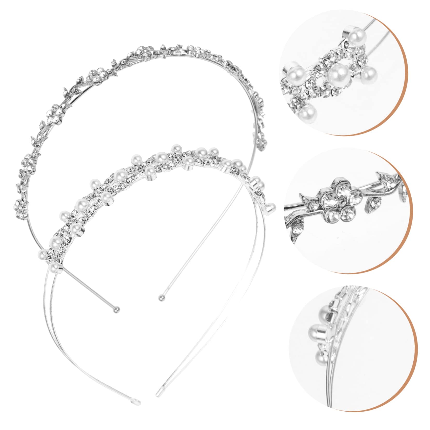 MAGICLULU 6 Piezas Diadema De De De Imitación Tocado De Mujer Adornos Nupciales Para El Cabello Diademas Para Niños Venda Novia Accesorios Para El Cabello Delicado Metal