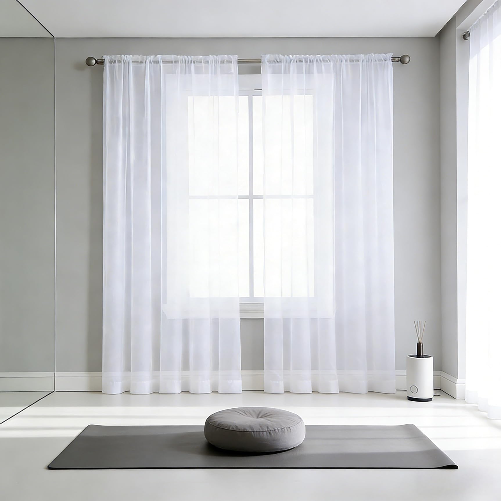 Voilages à passe-tringle blanc 192x240 de chambre et salon chic