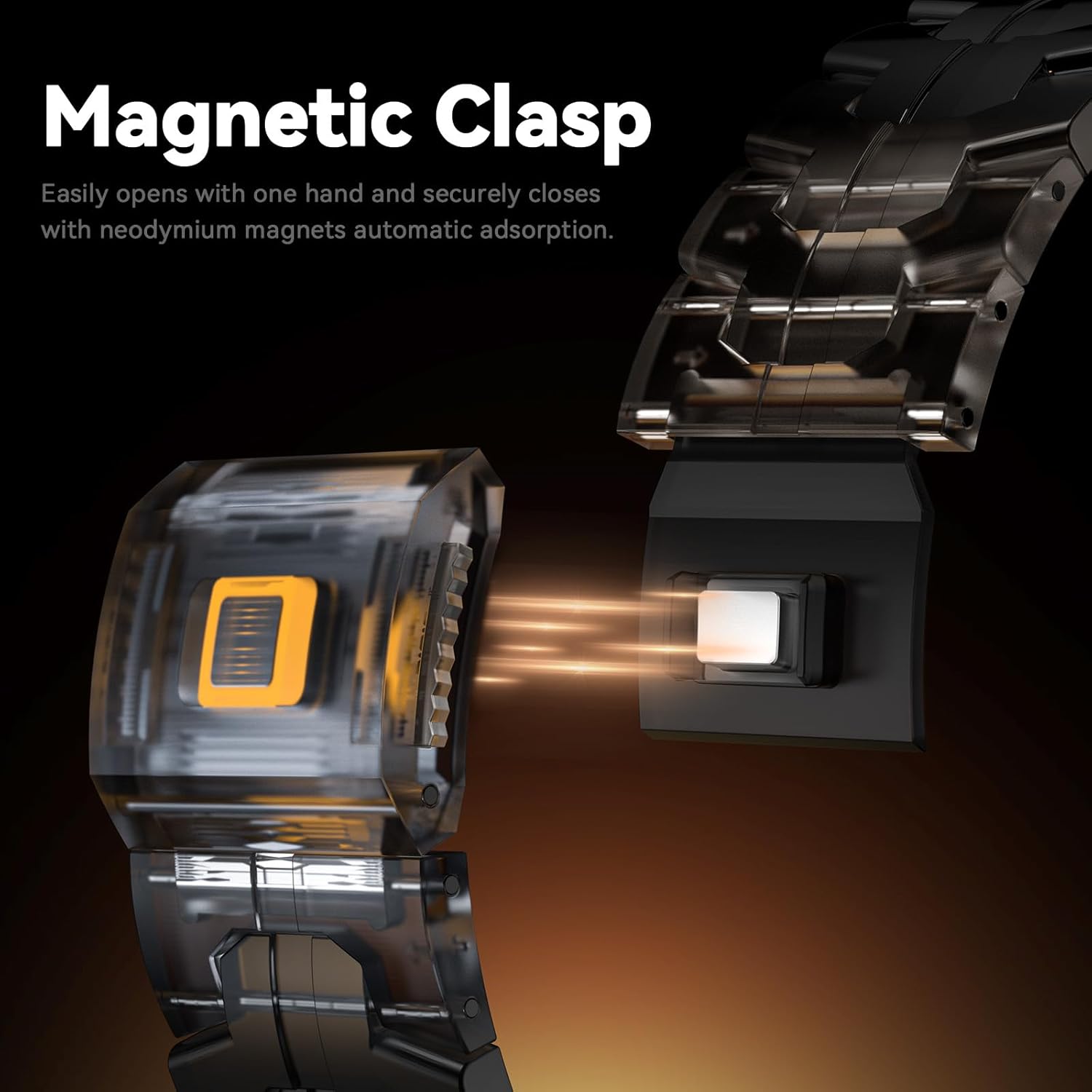 Magnetic Titanium Band for Apple Watch Ultra 2 & Ultra 49mm/ Series 10 46mm/ Series 9/8/7 45mm /SE 44mm, Premium Adjustable Titanium Watch Band with Scratch-Resistant Coating - Image 3