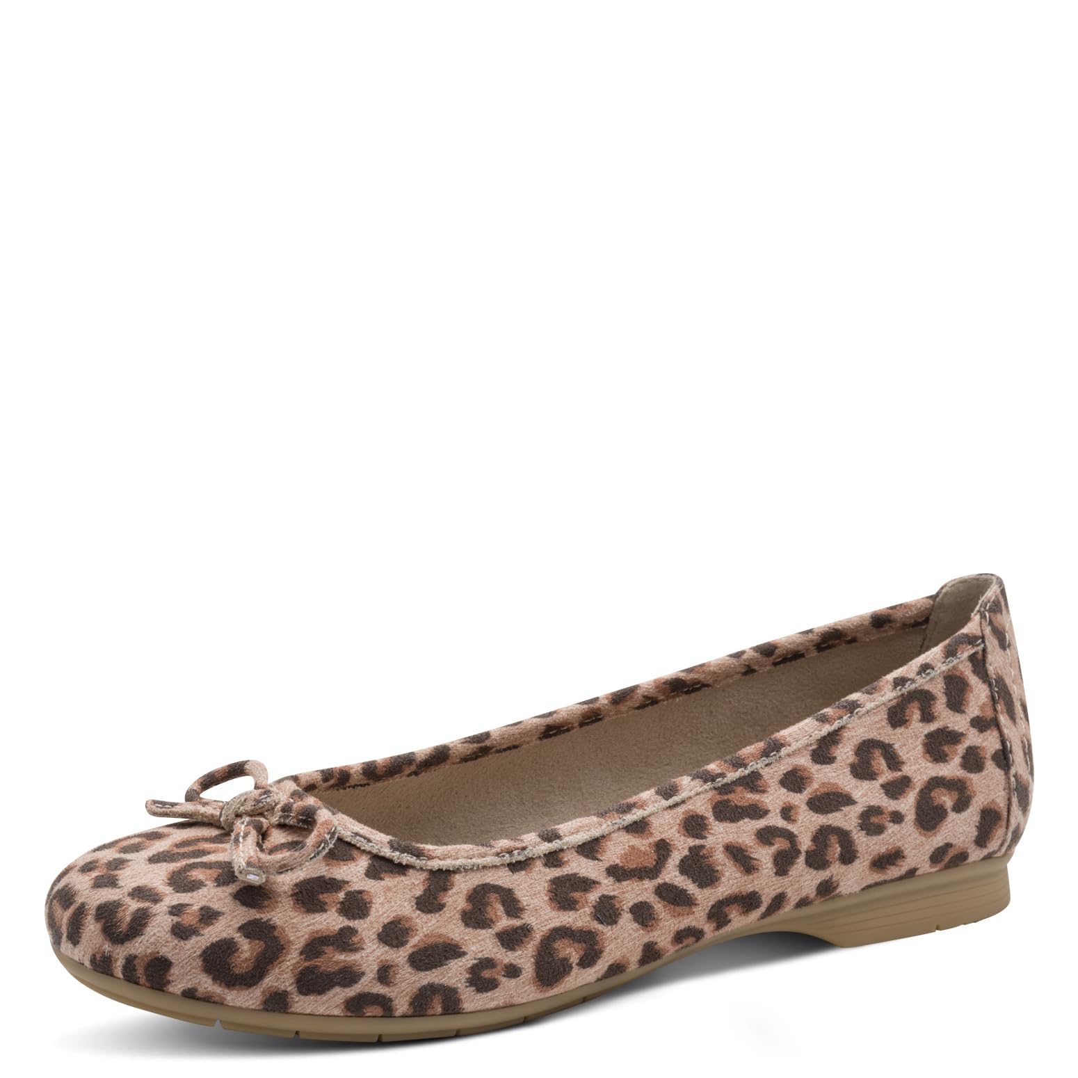 Jana Women’s Ballerinas with Bow Vegan, Leopard, 7,5 UK