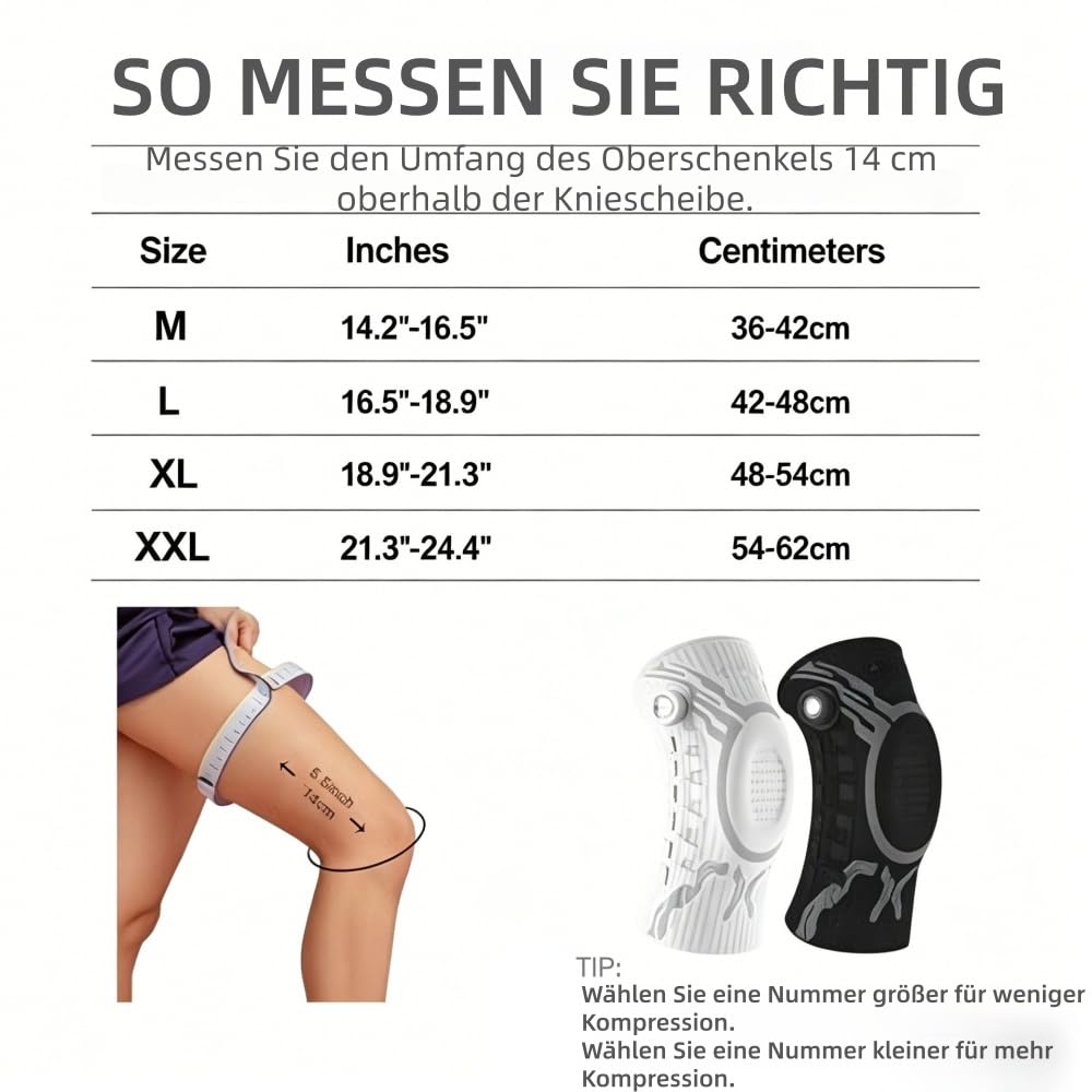 MEIION reha komfort Verstellbare Kniebandage mit Drehknopf, Atmungsaktiv und bequem,Kompression für Sport, Alltag, geeignet für Damen und Männer