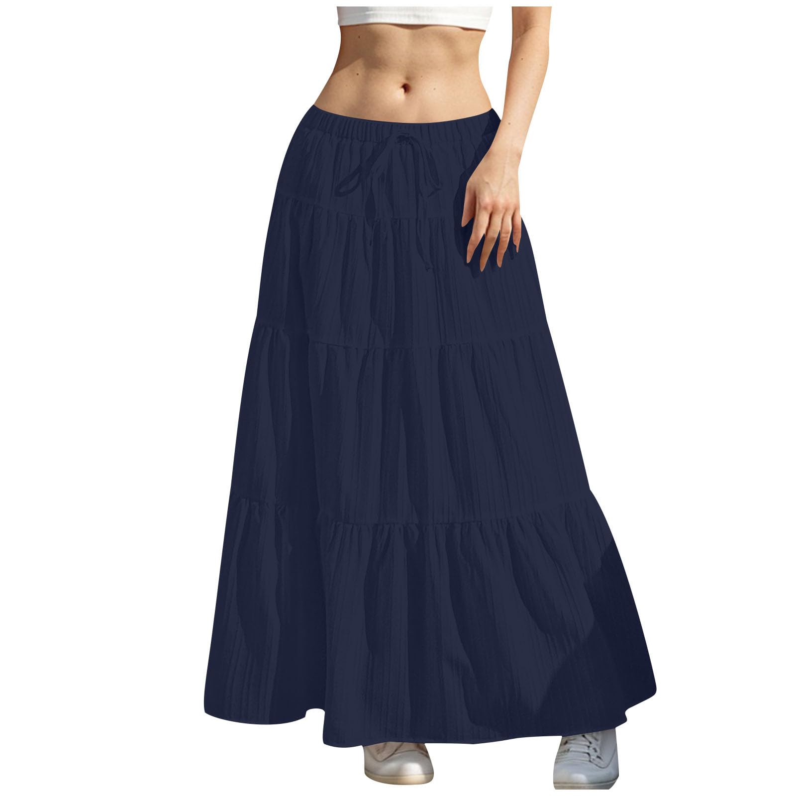 Genericsummer Skirts For Women Uk Elasticated Waist Pleated Skirt