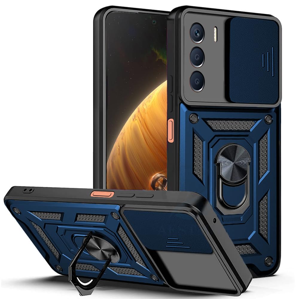 AESTMO Tough Armor Infinix Zero 5G 2023 Bumper Back Case Cover | Ring Holder & Sliding Camera Shield Cover | 360 Degree Protection Back Case Cover for Infinix Zero 5G 2023 (Blue) (B0D7MNMPZH) Amazon Price History, Amazon Price Tracker