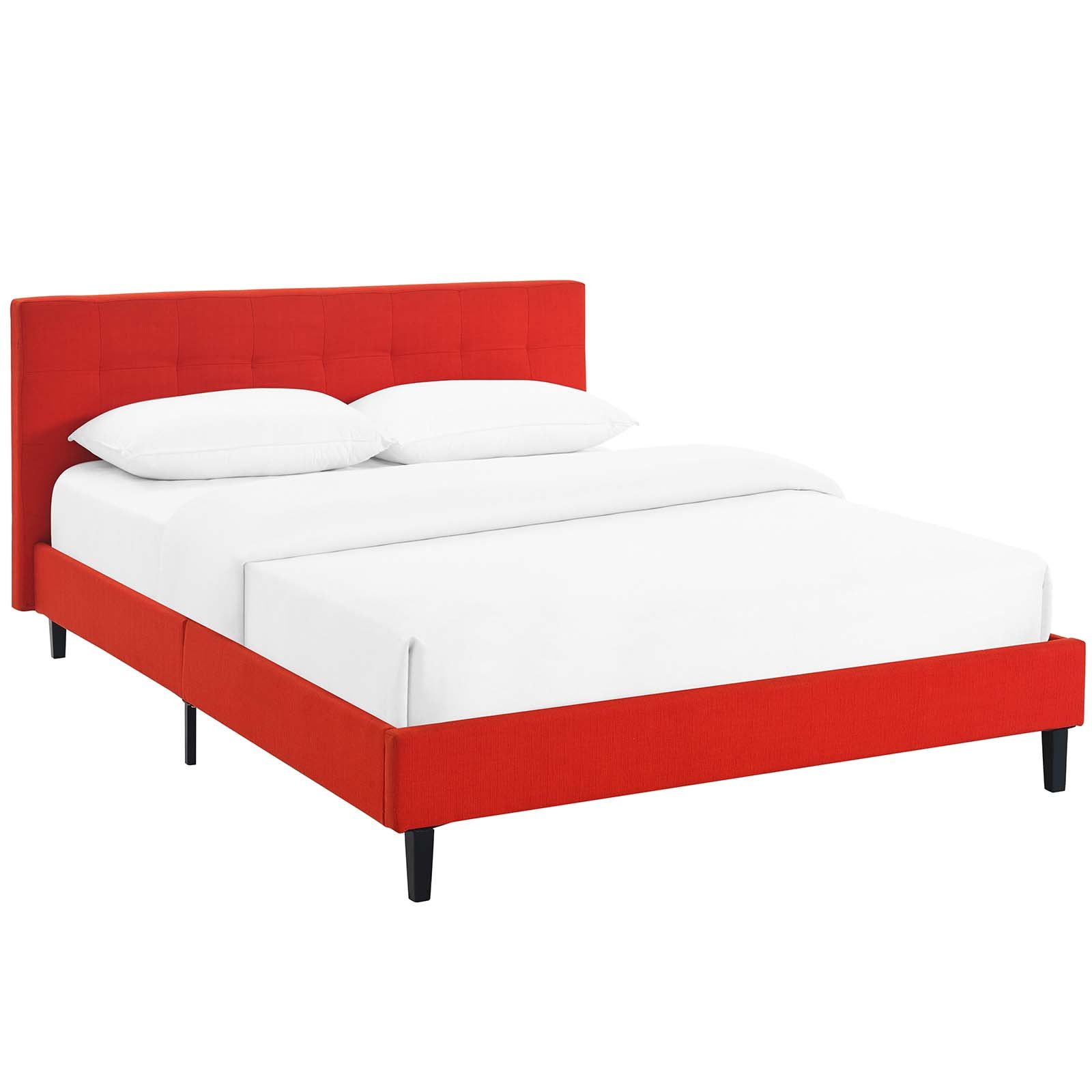 Amazon.com: Modway Linnea Upholstered Atomic Red Full Platform Bed