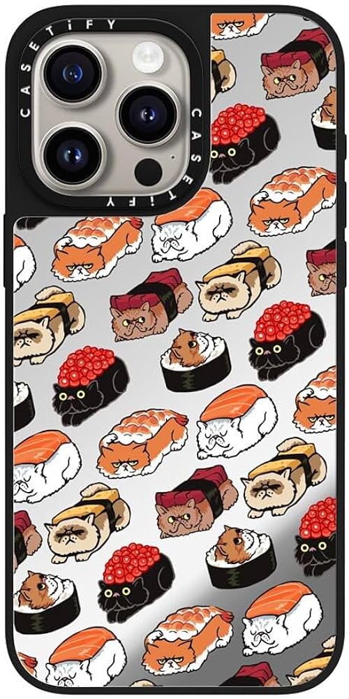 iPhone15ケース｜CASETiFY｜SUSHI PERSIAN CAT Creative Sushi Cat Phone Case For iPhone 15 14 13 12 11 Pro