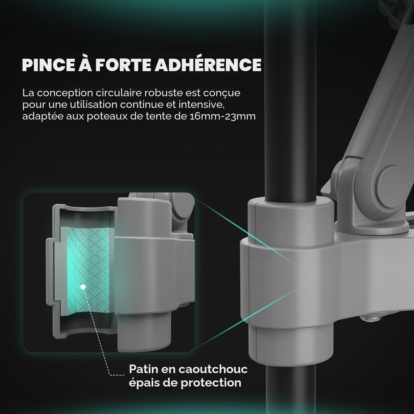 Mars Hydro M6 Ventilateur oscillant pour tente de culture, 10 vitesses et faible bruit pour les plantes hydroponiques et la circulation de l'air, avec contrôle pratique via application/WiFi.