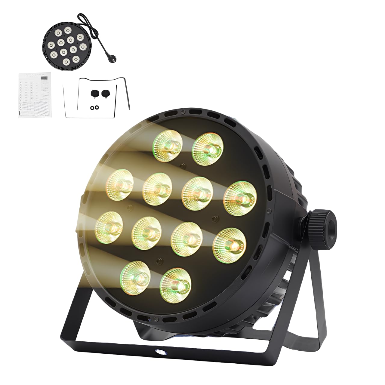 120W LED Par Strahler, LED-Bühnenlichter, Licht RGBW+DMX 4 oder 8 Kanäle, Sprachaktiviert/Auto/DMX/Master-Slave, 0–100% lineare Dimmung für Geburtstagsfeiern, Party, Stage, Weihnachten