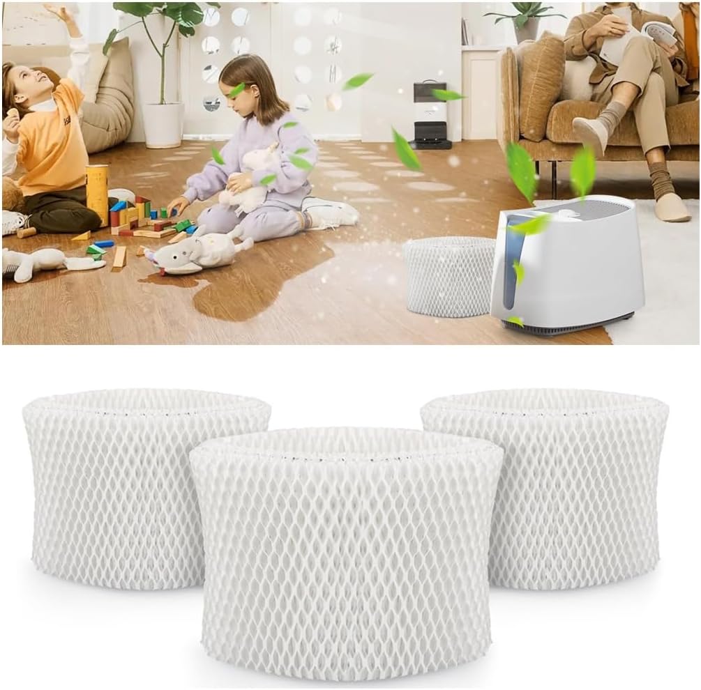 WF2 Humidifier Filter Replacement, 3 Pack for Vicks & Kaz Starry Night Cool Mist Humidifier V3500N V3700 V3100 V3900, for Sunbeam 1118 Series and Honeywell HCM-300T Relion WA-8D Enviracaire ECM-500