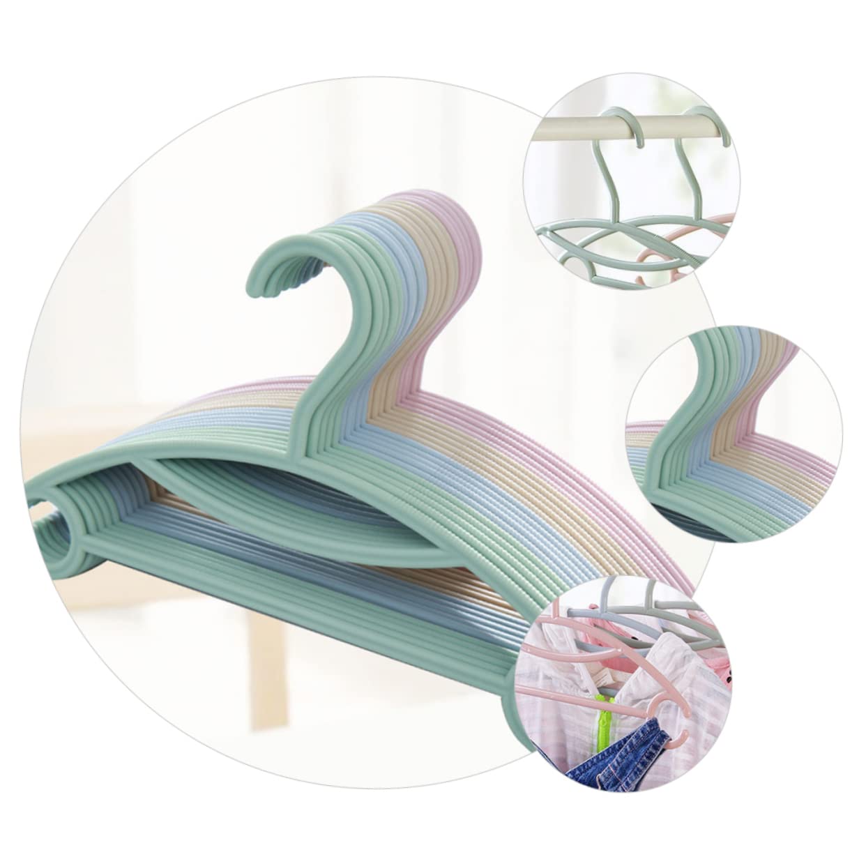 Levemolo 20pcs Children Hanger Trouser Hangers Clothes Miniature Jars for Dollhouse Wire Hangers Clothing Rack Hangers for Skirts Pants Hangers Hanger Non-Slip Pp