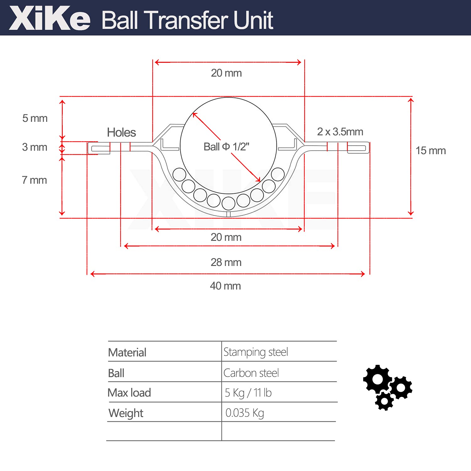 Snapklik.com : XiKe 8 PCS Ball Bearing Transfer Units 1/2