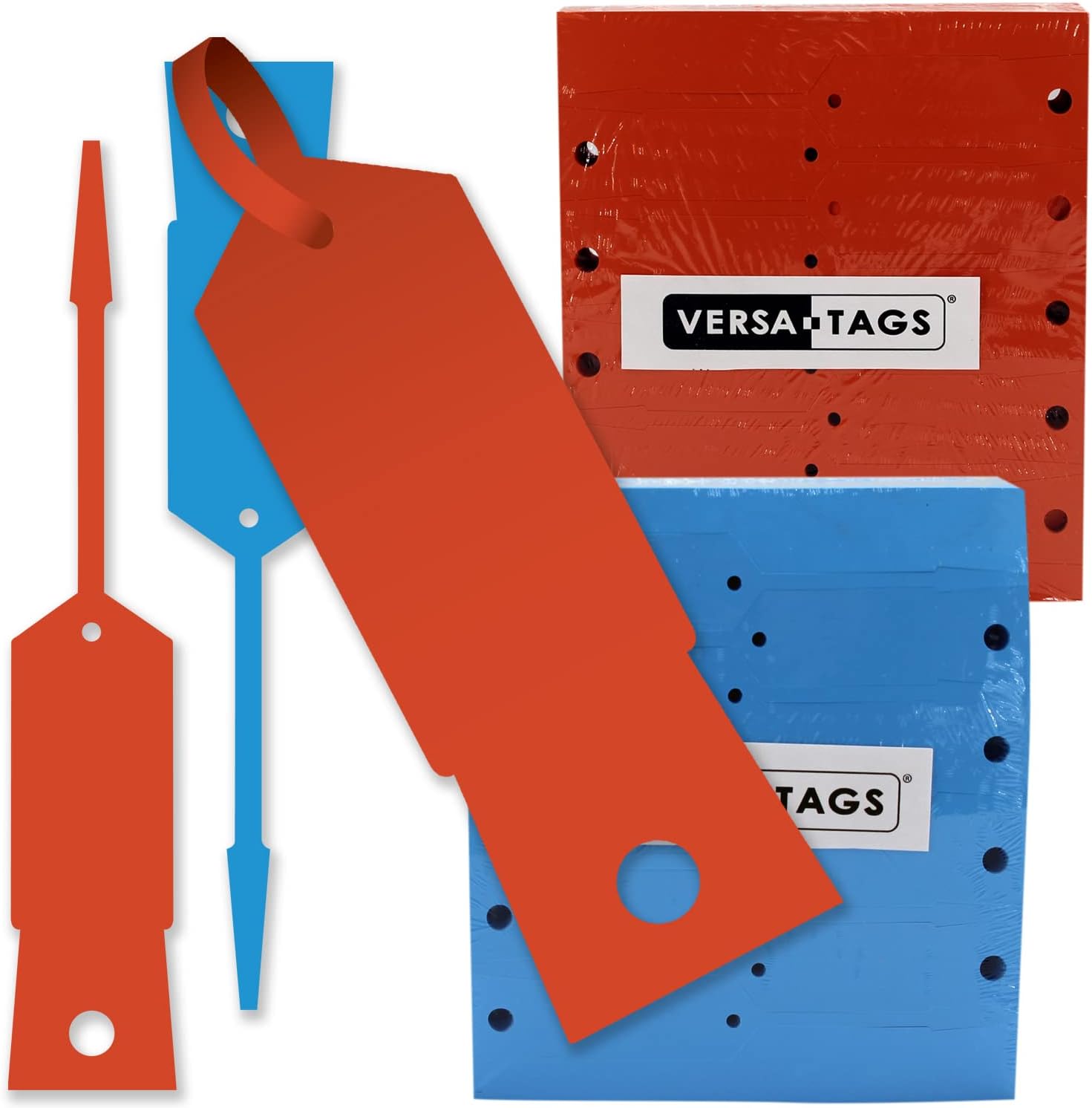 VERSATAGS 1,000 Blue and 1,000 Orange Self Locking Key Tags 2,000 Total Plastic
